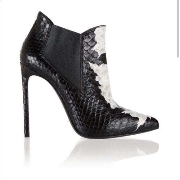 Saint Laurent Paris two-tone python ankle boots 36 - Picture 1 of 7